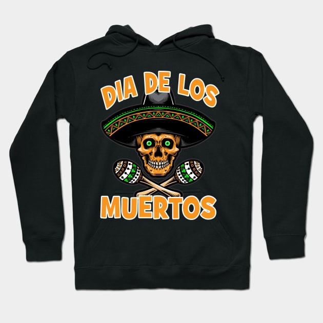 Dia de Los Muertos Day of the Dead Sugar Skull Design Hoodie by FilsonDesigns